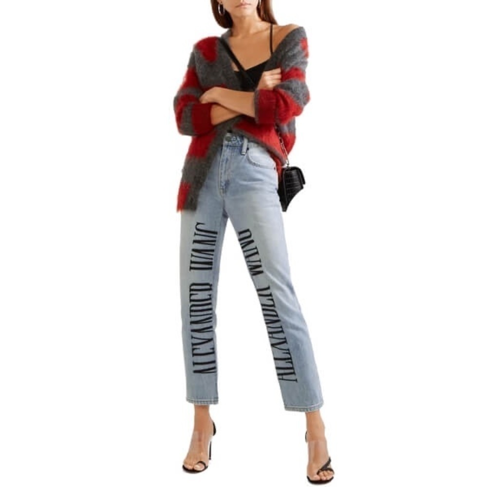 Alexander Wang Cult High Rise Straight Leg Cropped Jeans